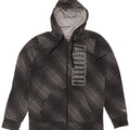 PUMA Mens Graphic Zip Hoodie Sweater Medium Black Striped Polyester