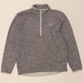 Under Armour Herre Zip Neck Sweatshirt Jumper Medium Grey Flecked Polyester