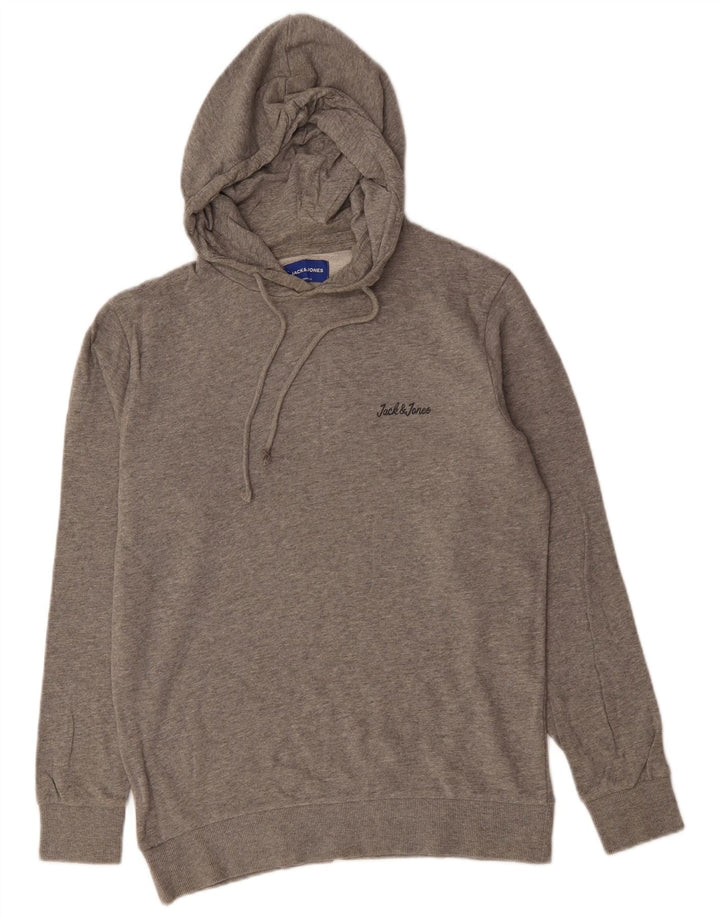 JACK & JONES Herre hættetrøje Jumper Medium Grey Flecked Bomuld