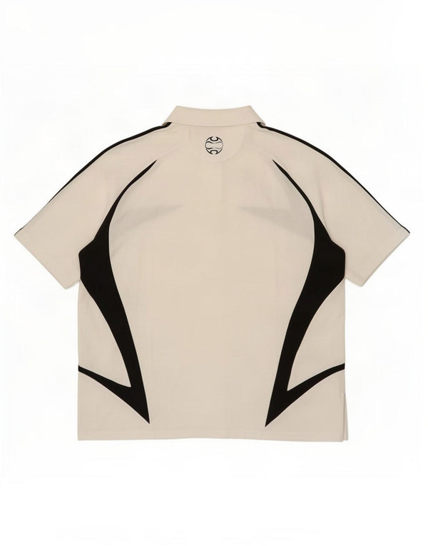 Adidas Grafisk Polo Shirt til mænd UK 48/50 XL Hvid Colourblock Bomuld