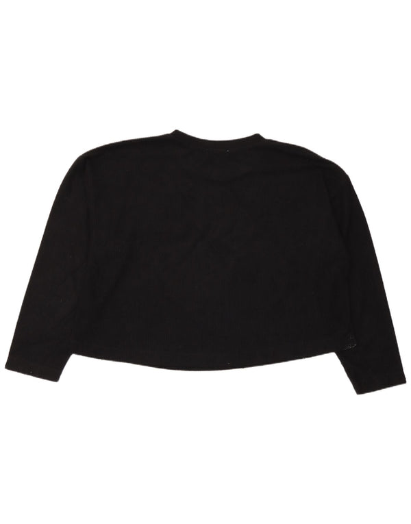 Zara Dame Trafaluc Crop Oversized Top Langærmet UK 10 Lille Sort