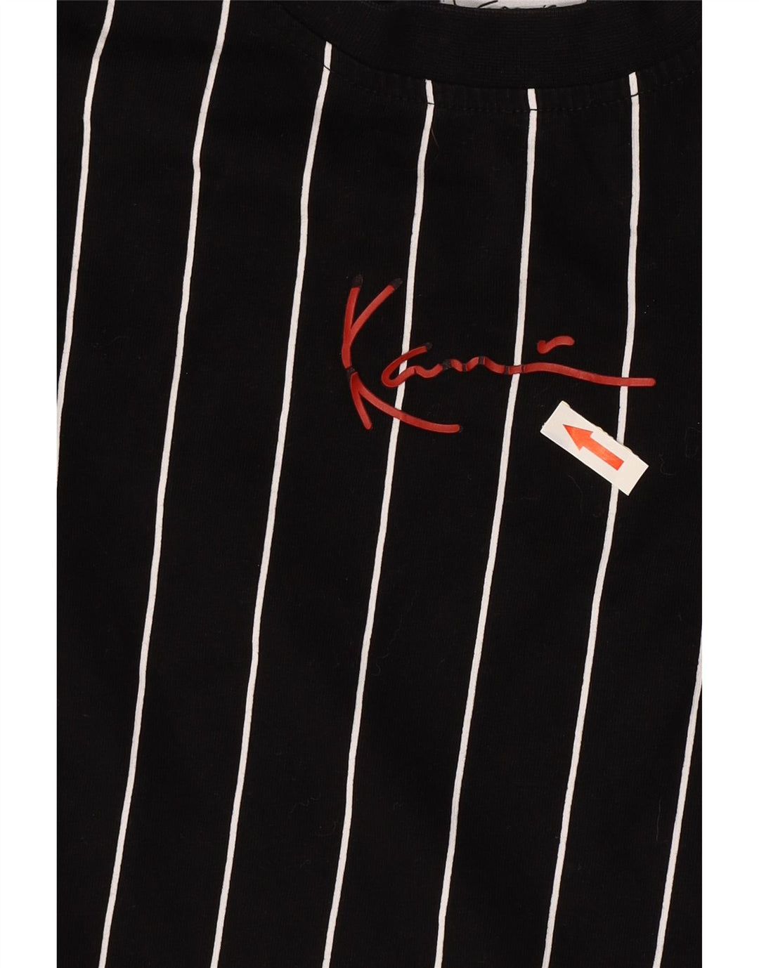 Karl Kani Herre T-shirt Top Lille sort stribet bomuld