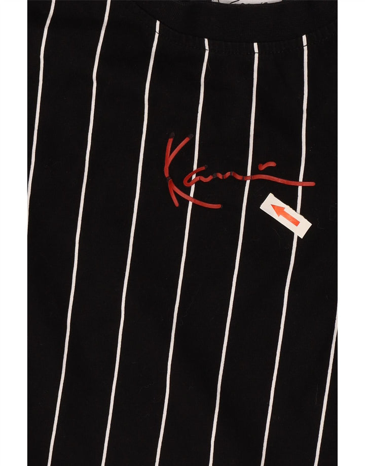 Karl Kani Herre T-shirt Top Lille sort stribet bomuld