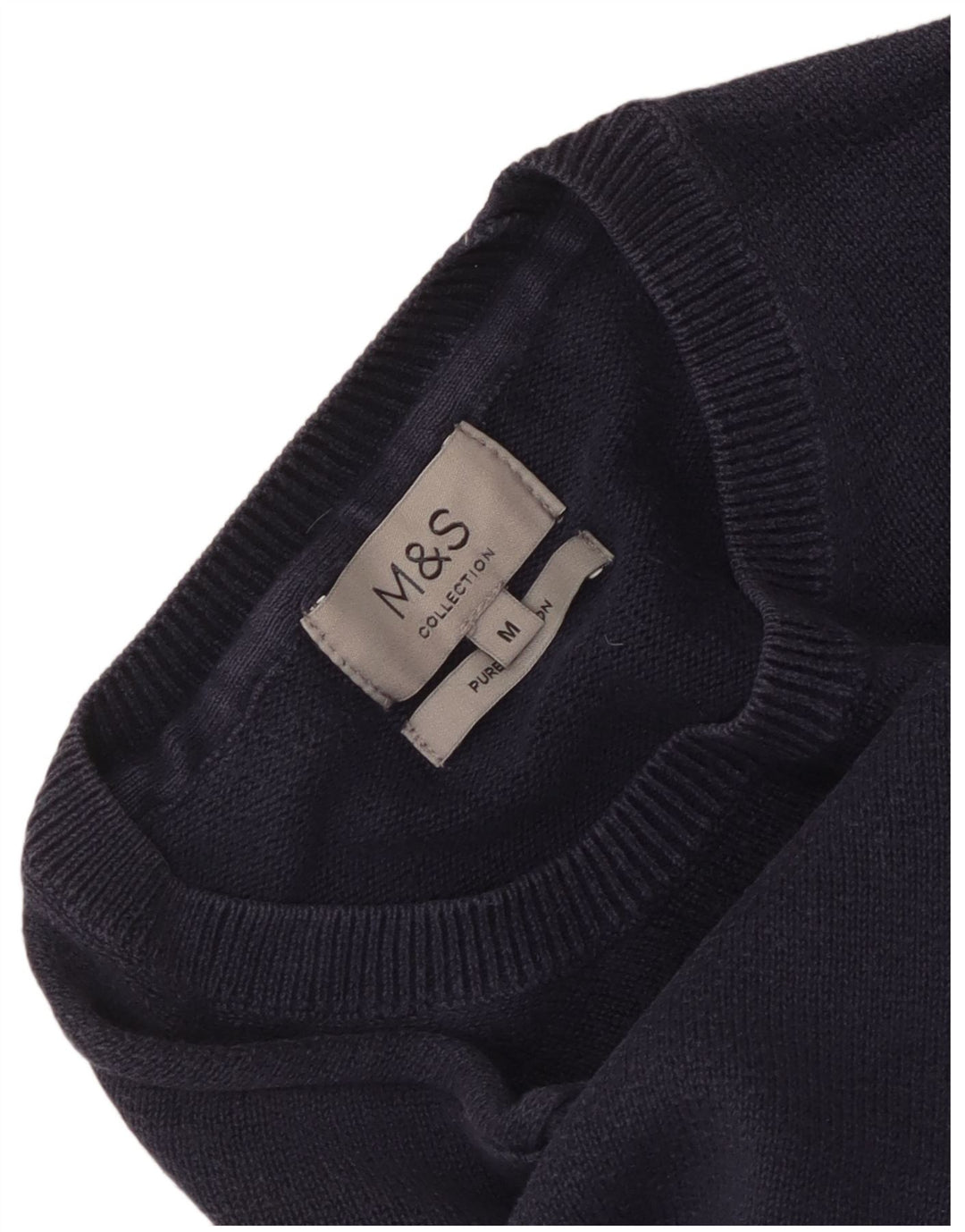Marks & Spencer Herre sweater med rund hals, medium marineblå bomuld