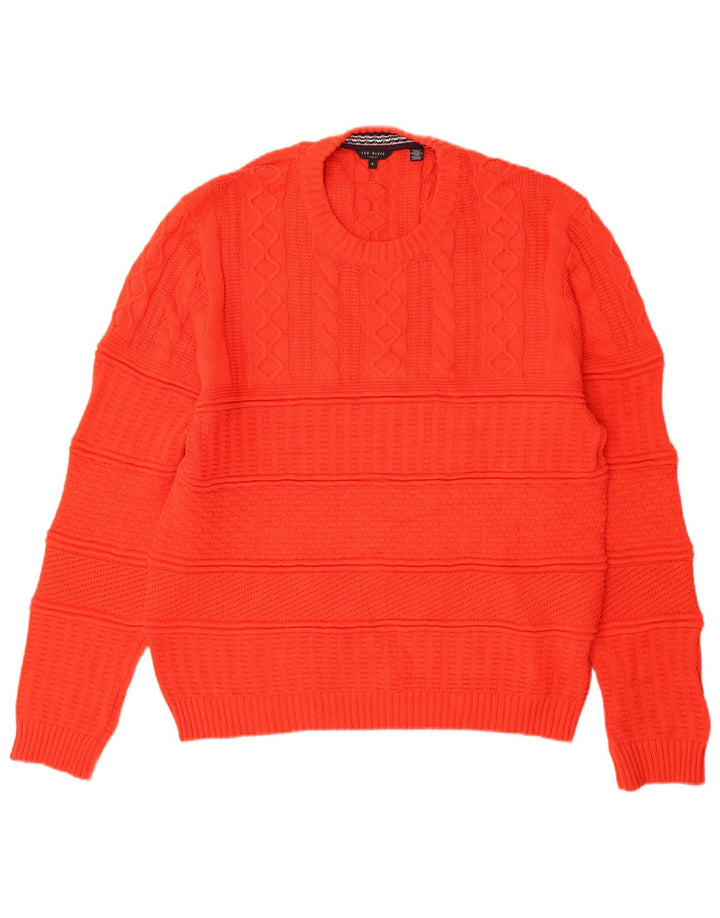 Ted Baker Herre sweater med rund hals str. 4 Stor rød bomuld