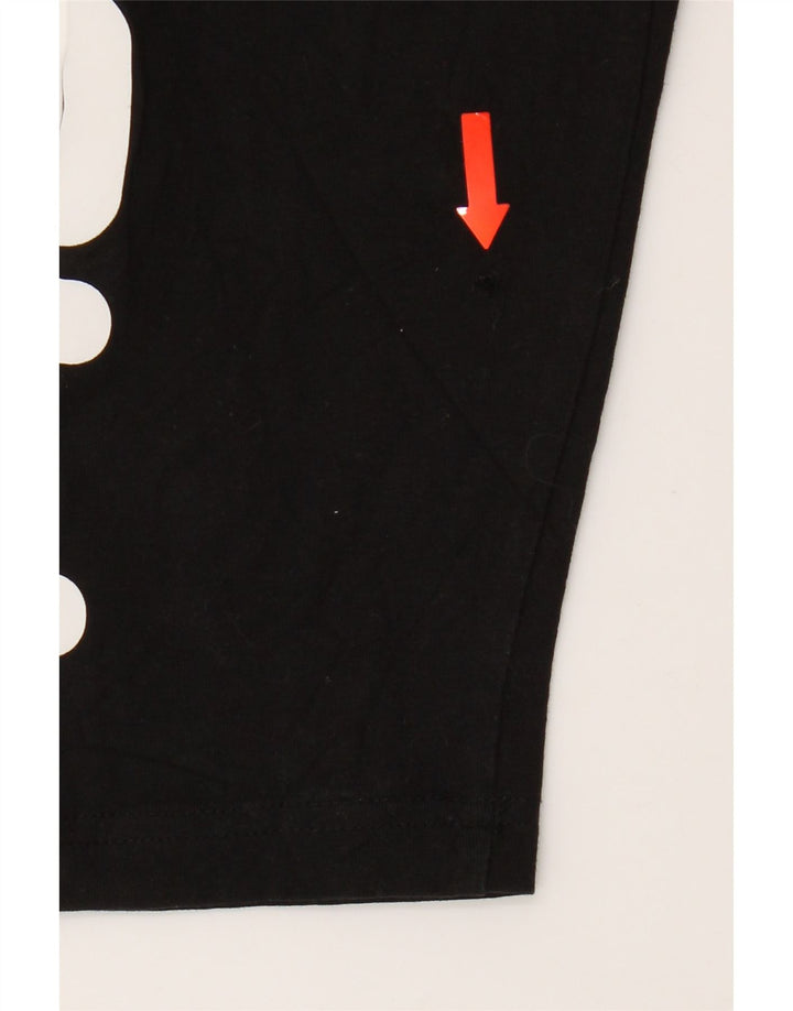 Fila Kvinders Grafiske Leggings UK 12 Medium Sort Bomuld