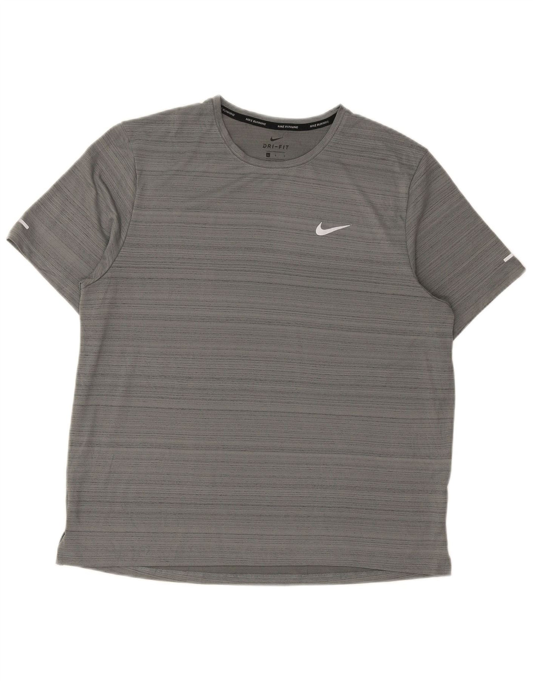 Nike Herre Dri Fit T-shirt Top Stor grå nålestribet polyester