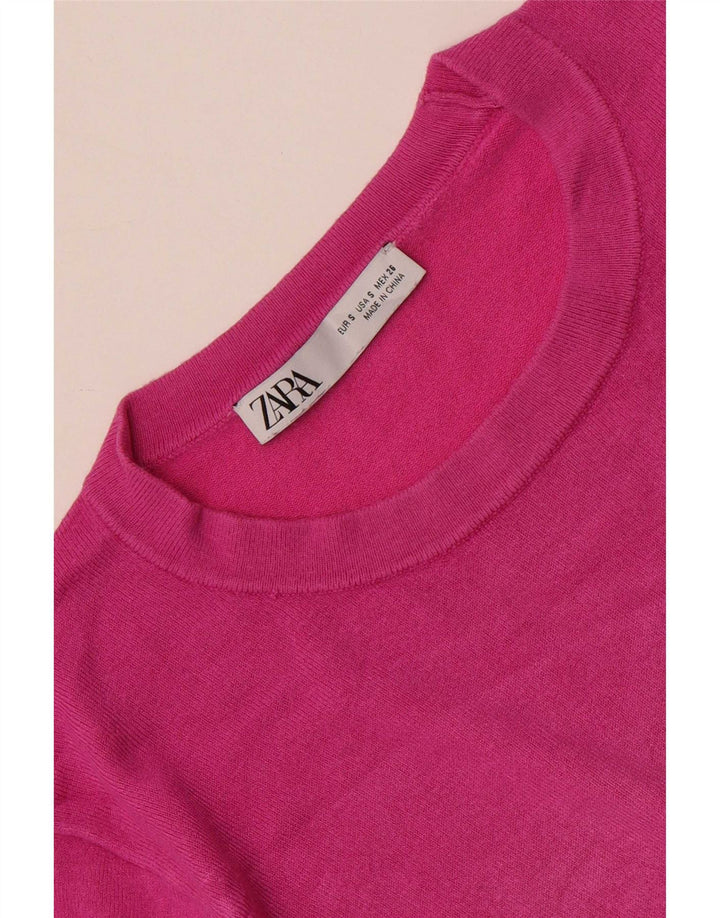 Zara Dame sweater med rund hals DK 10 Small Pink