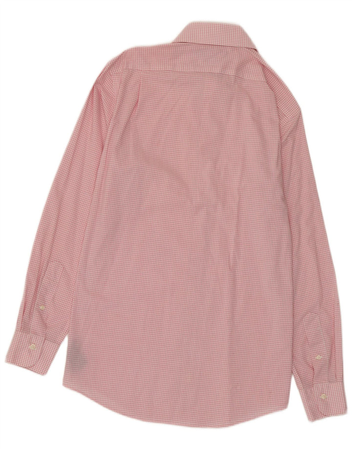 Ralph Lauren Herre Fitted skjorte størrelse 15 38 Medium Pink ternet bomuld