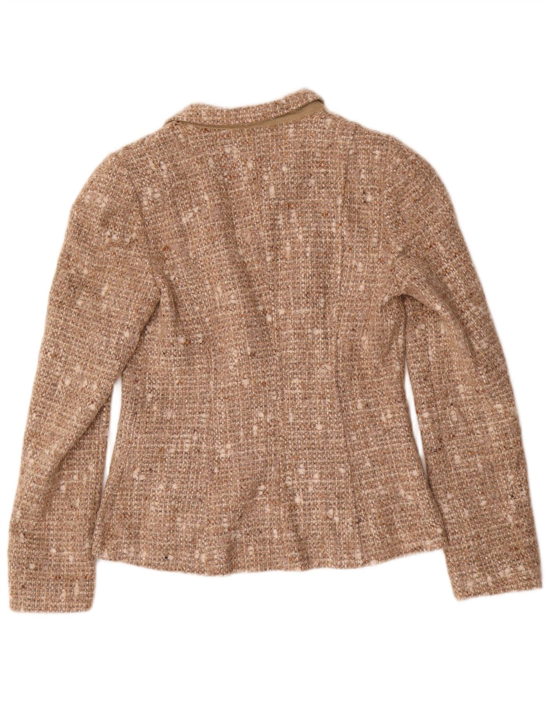 Benetton Dame 3-knaps blazerjakke IT 42 Medium Brun Flecked Acryl