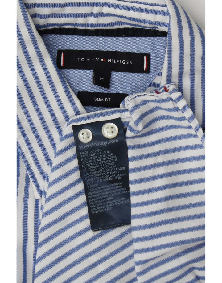 Tommy Hilfiger Herre Slim Fit skjorte Medium blå stribet bomuld