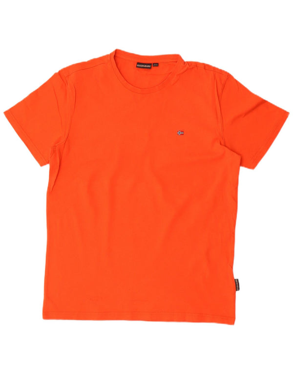 Napapijri Herre T-Shirt Top Medium Orange Bomuld
