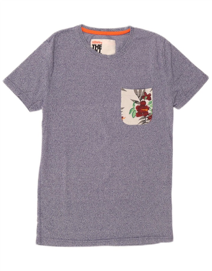 Superdry Grafisk T-shirt top til mænd, lille blå bomuld