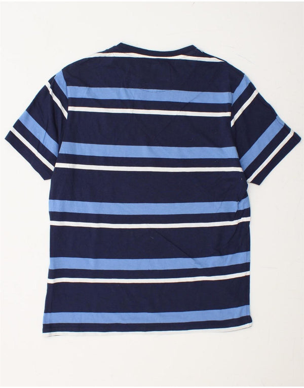 LYLE & SCOTT Herre T-shirt Top Medium Navyblå Stribet bomuld