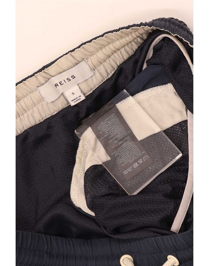 Reiss Badeshorts til mænd Small Navy Blue Colourblock Polyester