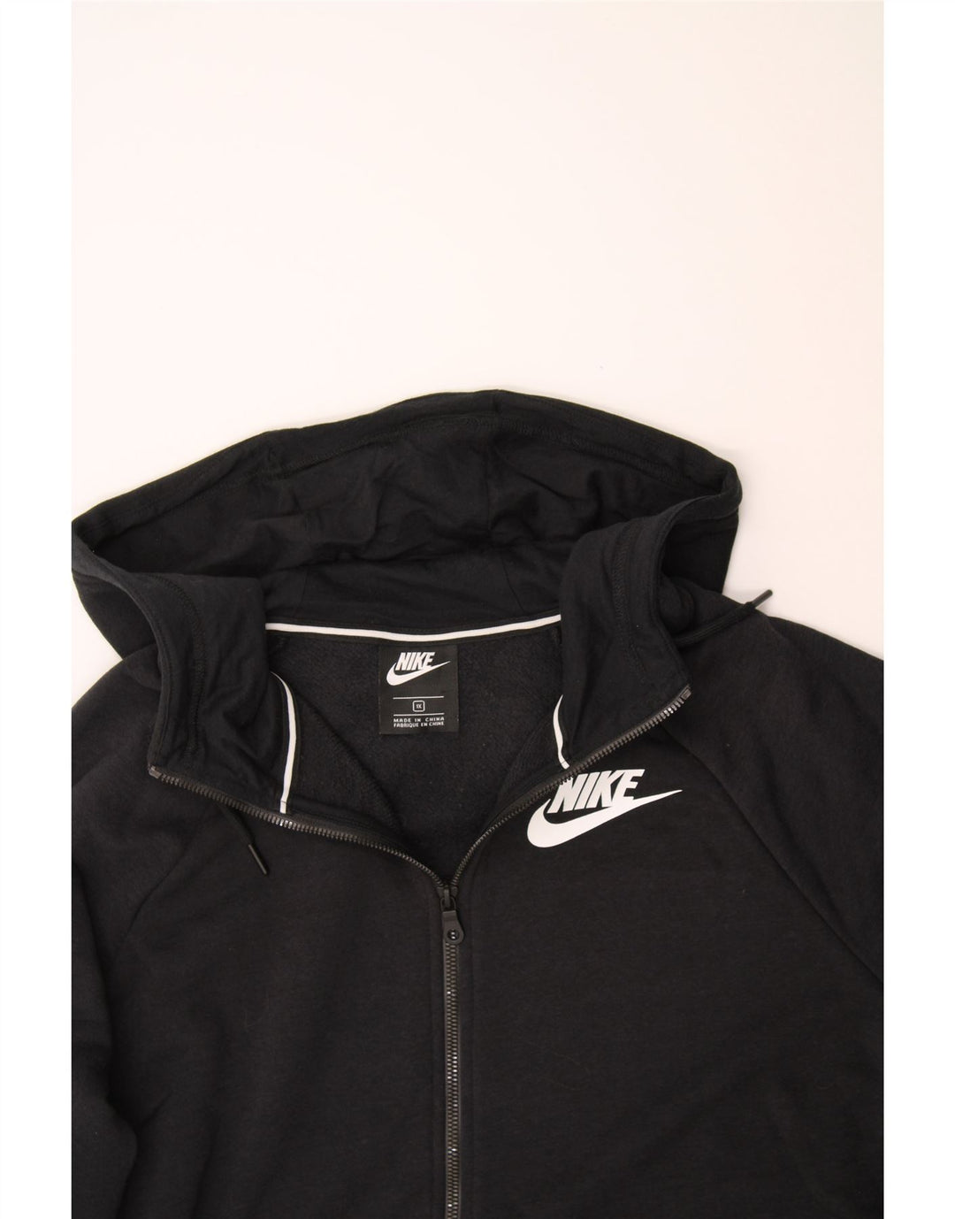 NIKE Womens Oversized Zip Hoodie Sweater UK 18 XL Black Vintage Nike and Second-Hand Nike from Messina Hembry 