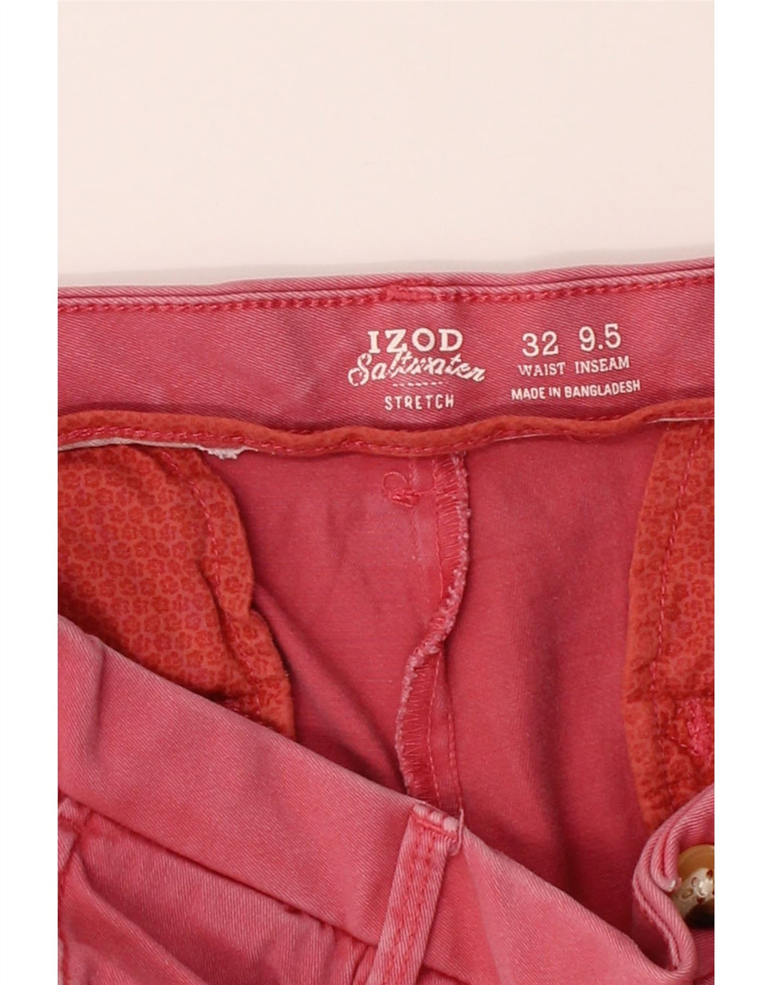 IZOD Mens Salt Water Chino Shorts W32 Medium Red Cotton Vintage Izod and Second-Hand Izod from Messina Hembry 