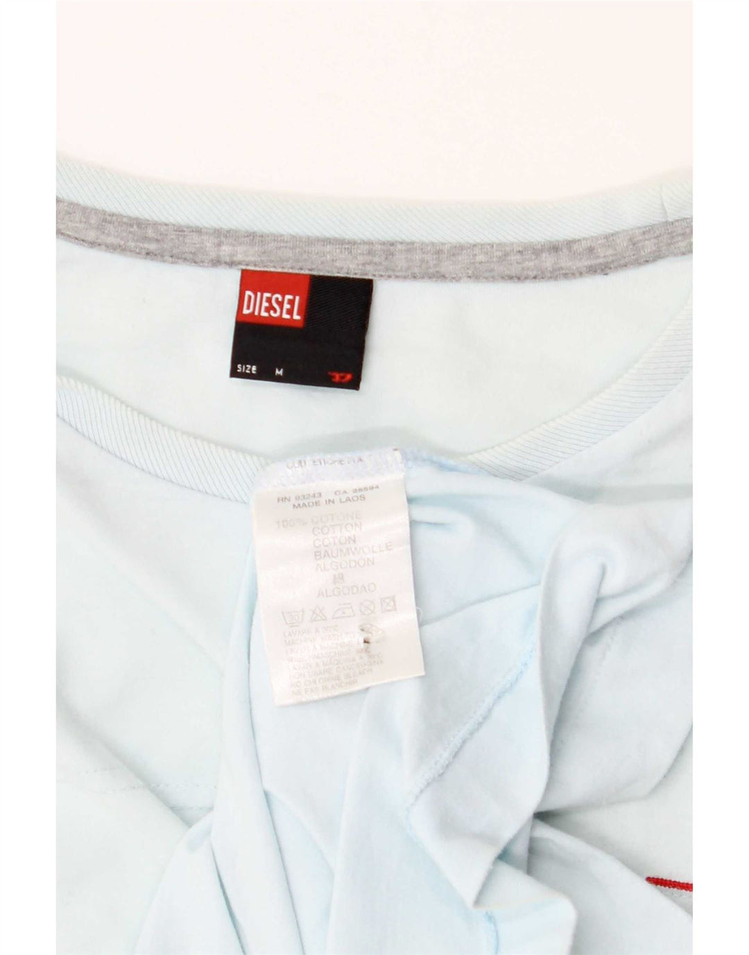 Diesel Herre T-Shirt Top Medium Blå Bomuld