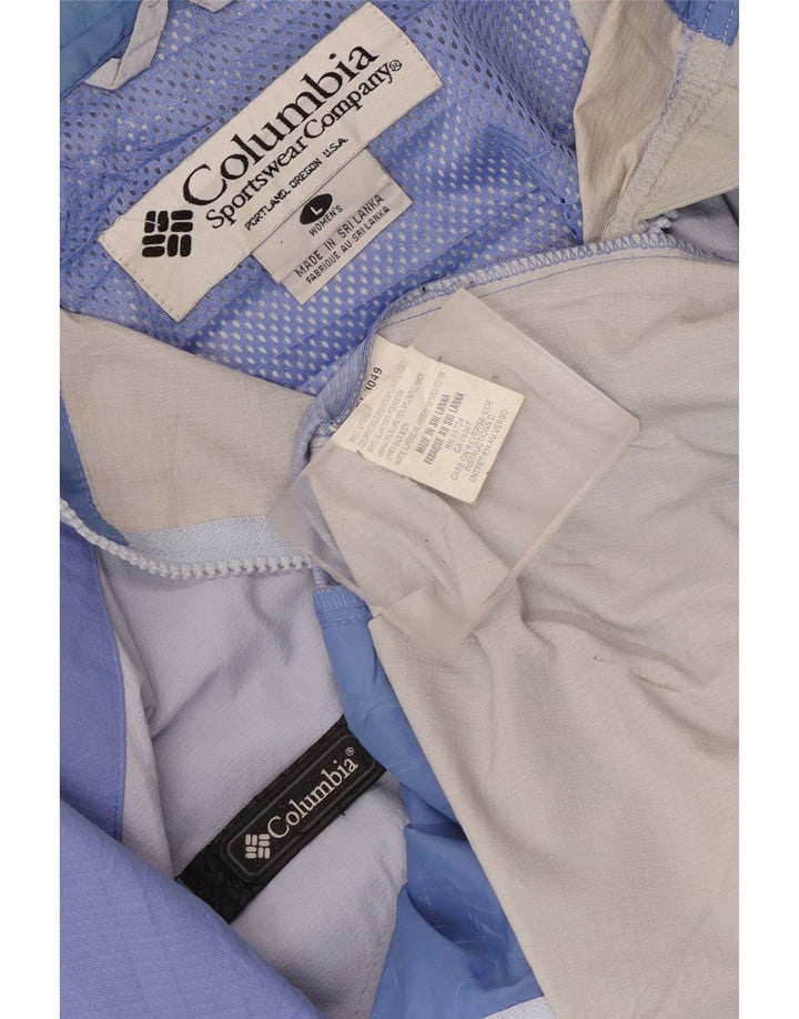 Columbia Regnjakke med hætte til kvinder UK 16 Large Purple Colourblock Polyester
