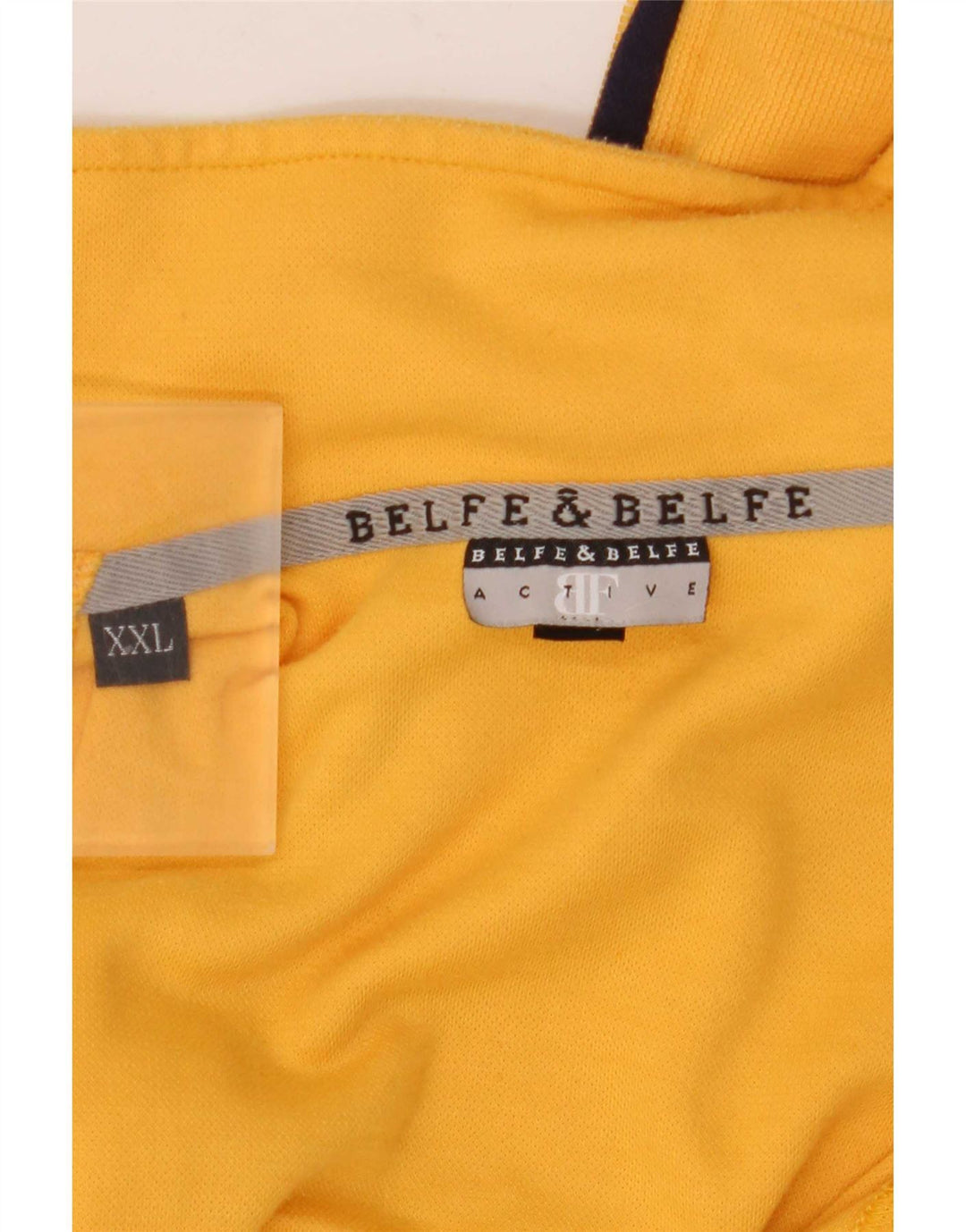 Belfe & Herre Zip Neck Pullover Træningsdragt Top 2XL Gul Colourblock