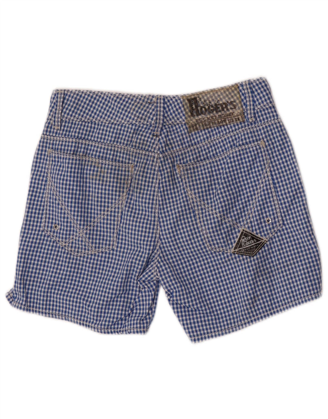 Roy Rogers Chino-shorts til drenge 11-12 år W26 blå Gingham polyamid