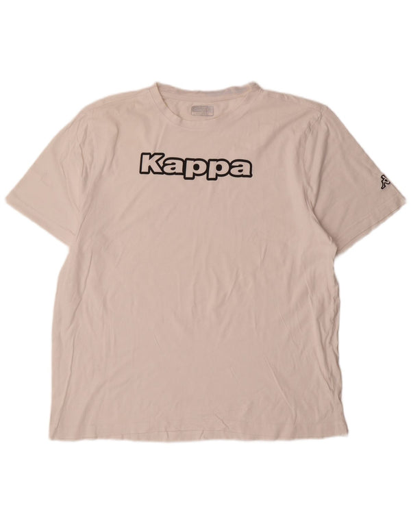 Kappa Herre Grafisk T-Shirt Top 2XL Hvid