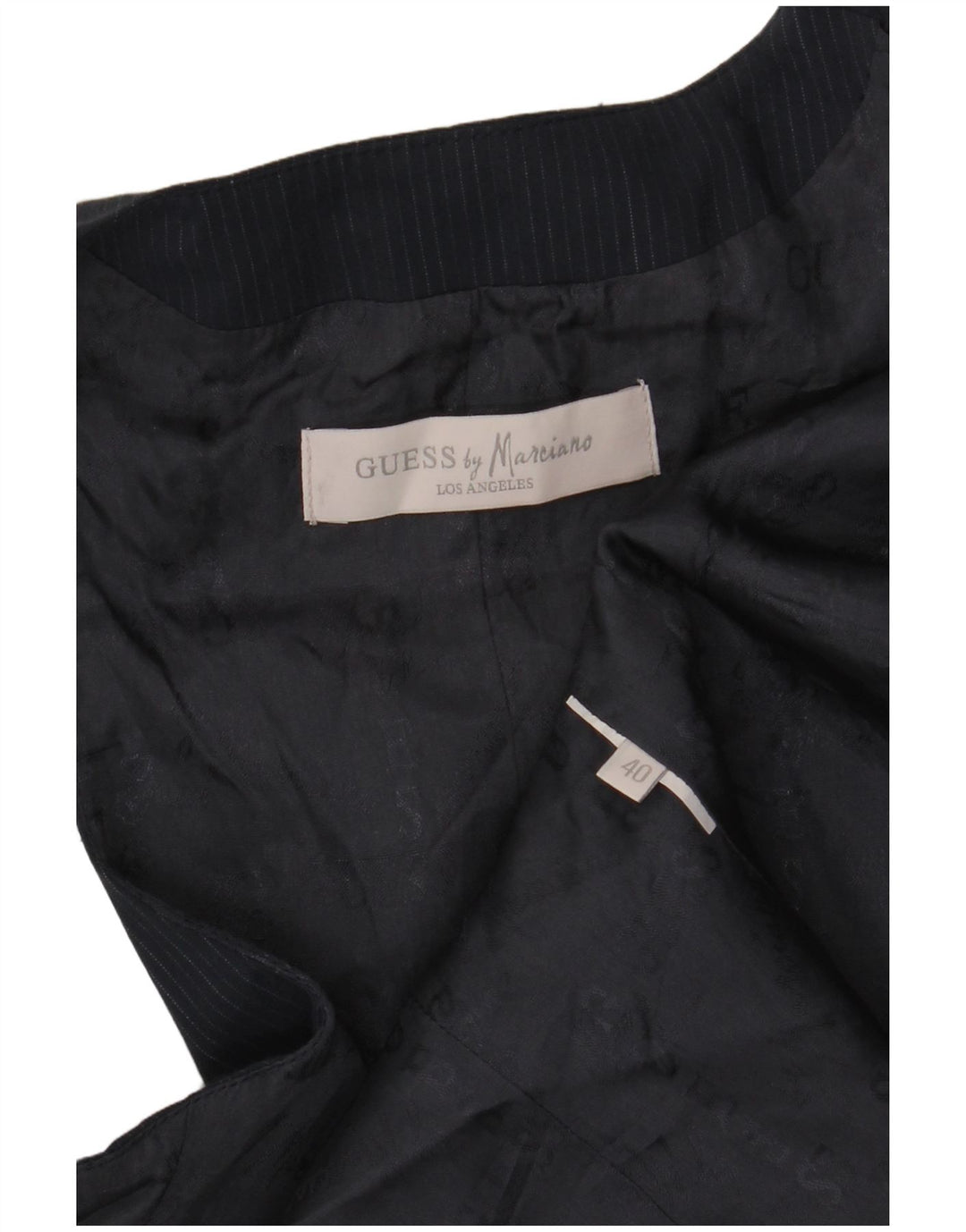 Guess By Marciano Damevest IT 40 Small Navy Blue Pinstripe