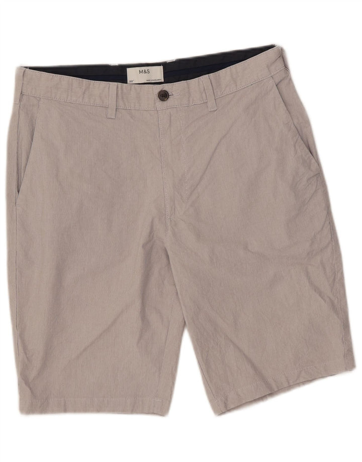 Marks & Spencer Chino Shorts til mænd W32 mellemgrå nålestribet bomuld