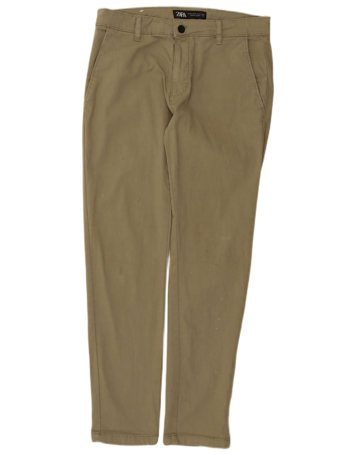 Zara Herre Lige Chinobukser EU 40 Medium W31 L30 Khaki