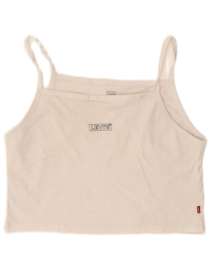 Levi's Dame Crop Cami Top UK 12 Medium White