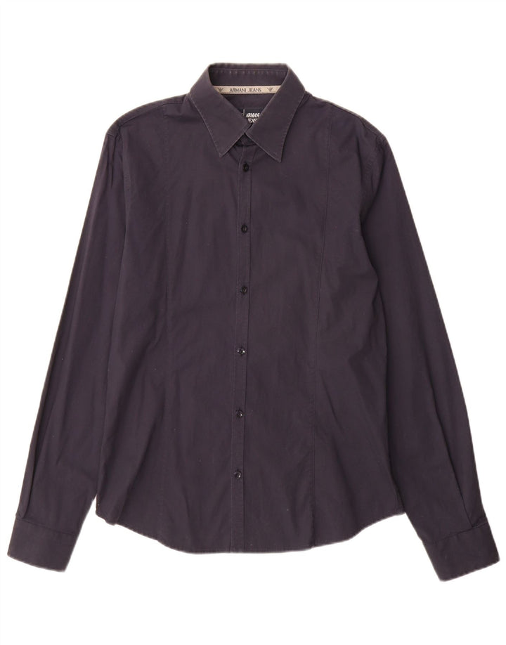Armani Jeans Herreskjorte Medium Navyblå Bomuld