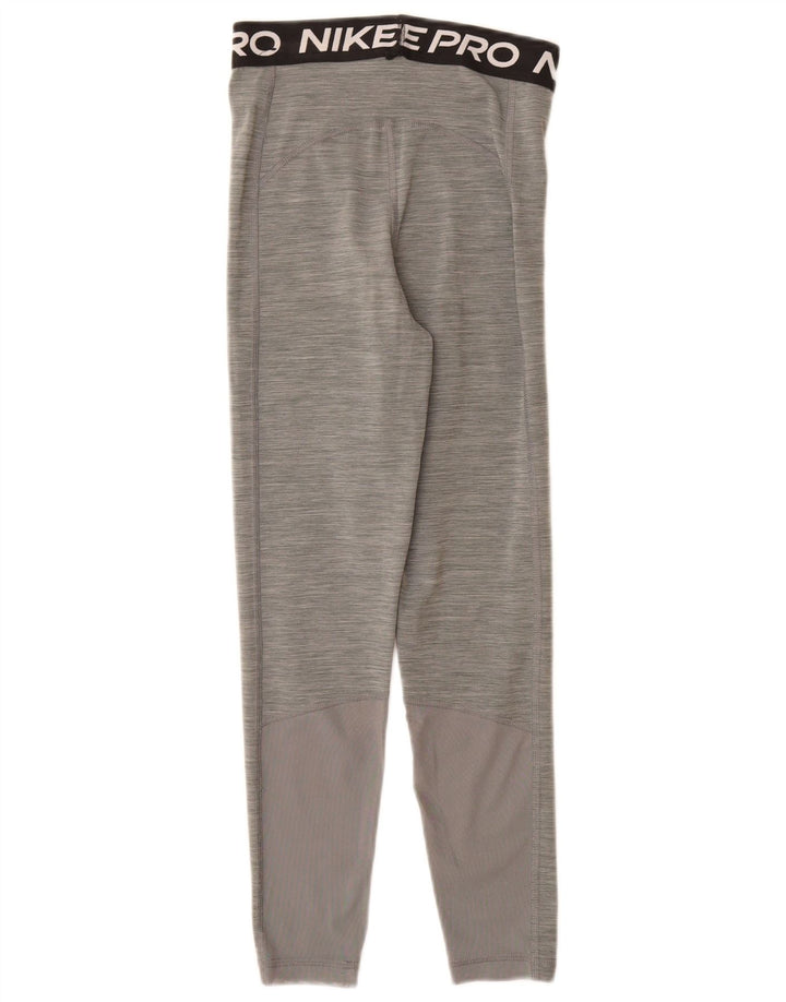Nike Dame Dri Fit Grafiske Leggings UK 6 XS Grå Polyester