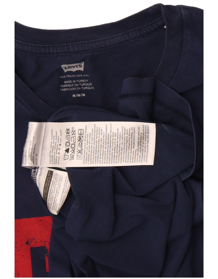 Levi's Herre grafisk T-shirt Top Medium Navyblå Bomuld