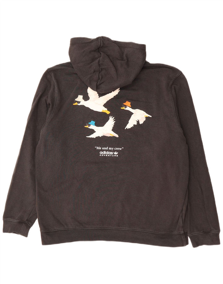 ADIDAS Adventure grafisk hættetrøje til mænd XL sort bomuld