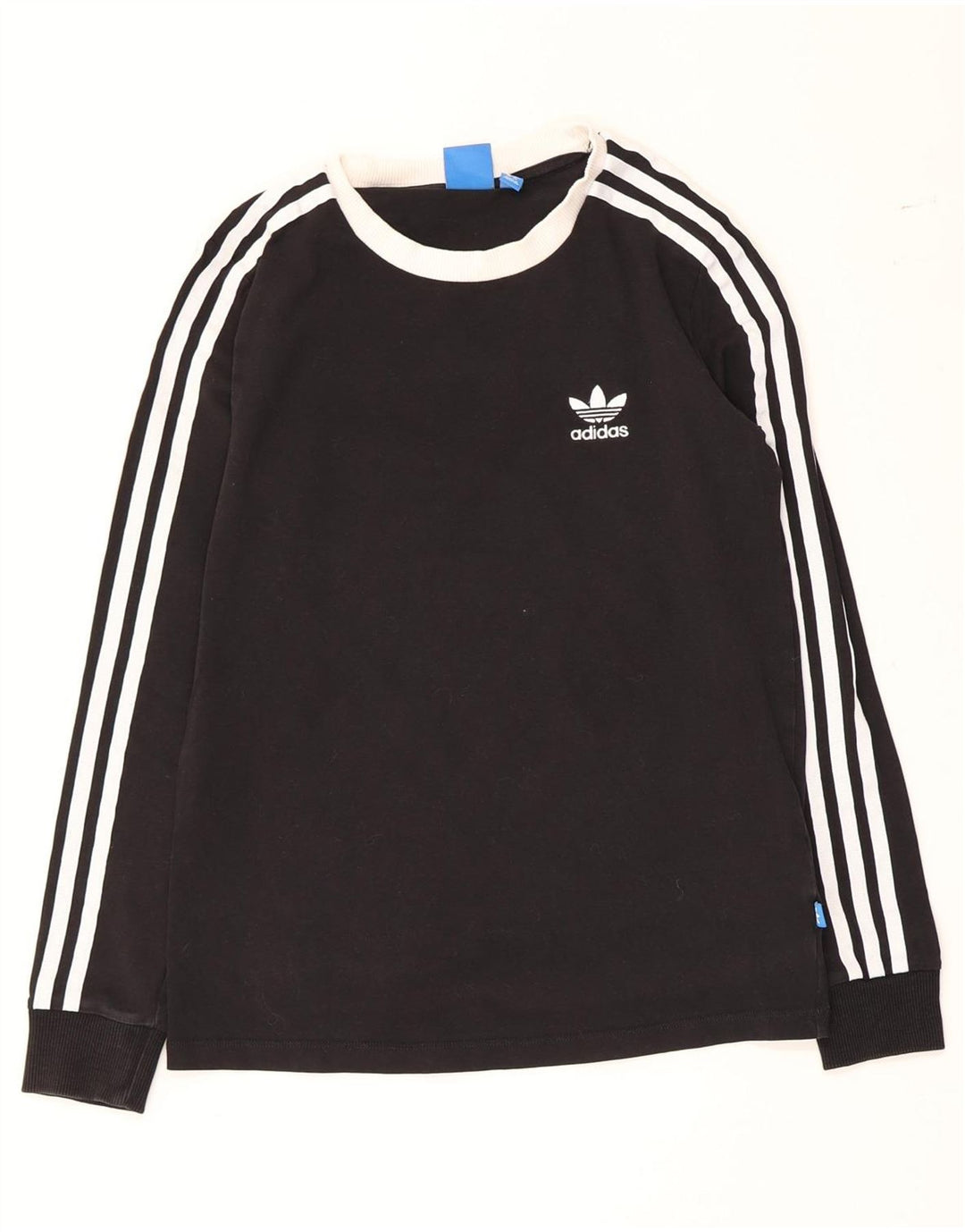 Adidas Dame Top Langærmet UK 8 Small Black Colourblock Bomuld