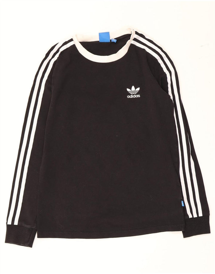 Adidas Dame Top Langærmet UK 8 Small Black Colourblock Bomuld