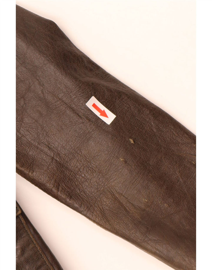 XDYE Military Læderjakke til kvinder UK 8 Small Khaki Læder