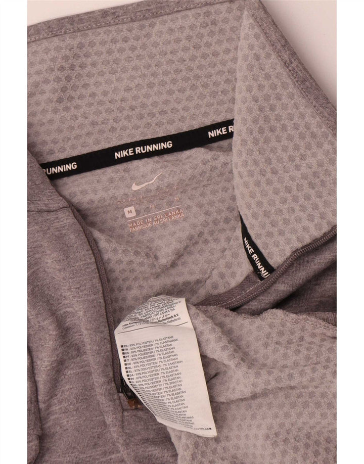 Nike Herre Dri Fit Pullover med lynlås-hals træningsdragt Top mellemgrå polyester