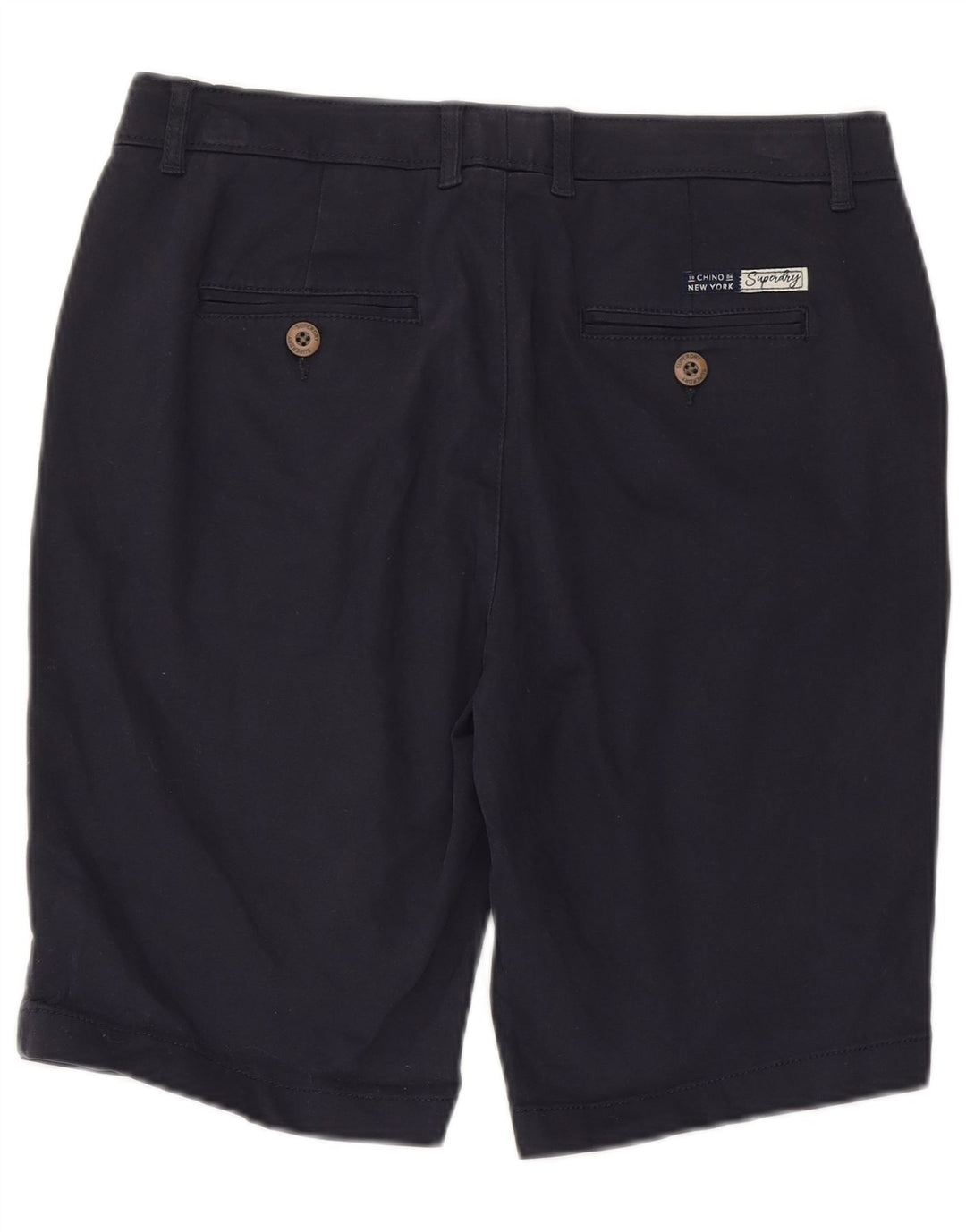 SUPERDRY Chino Shorts til kvinder UK 10 Small W30 Navyblå Bomuld