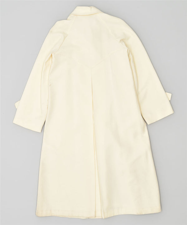 VINTAGE Dame Overfrakke UK 4 XS Off White