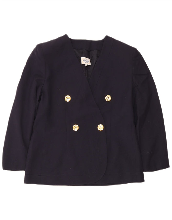 Luisa Spagnoli Dame Dobbeltradet Blazer Jacket IT 46 Large Navy Blue