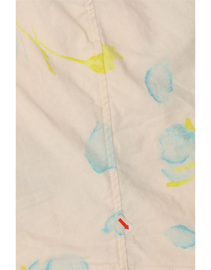 FORT & MADOX Dame Denim Nederdel W26 Lille Off White Floral