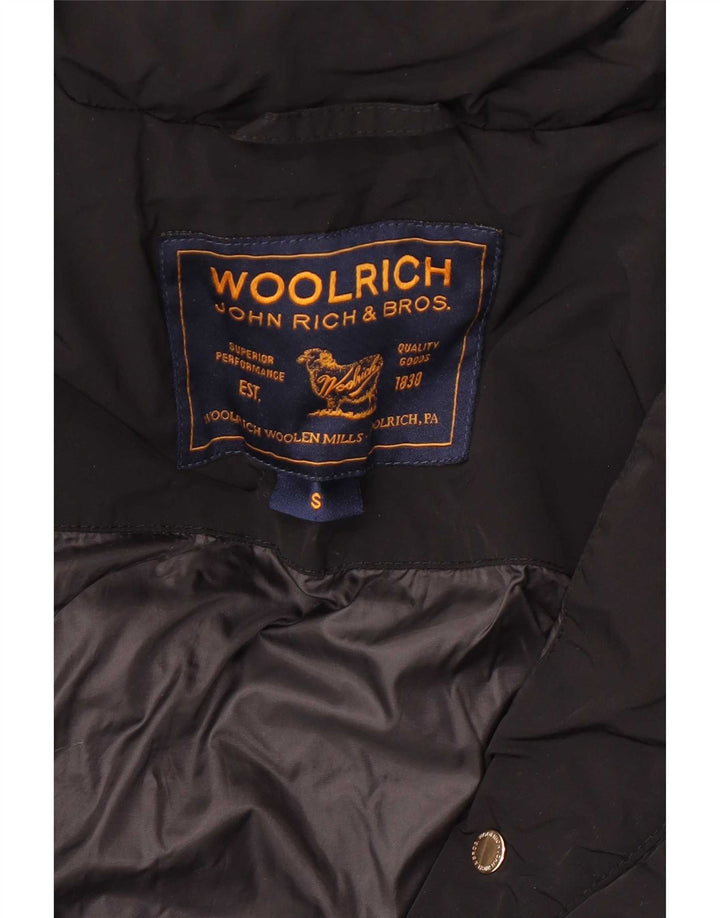 Woolrich Polstret hættejakke til kvinder UK 10 Lille sort polyester