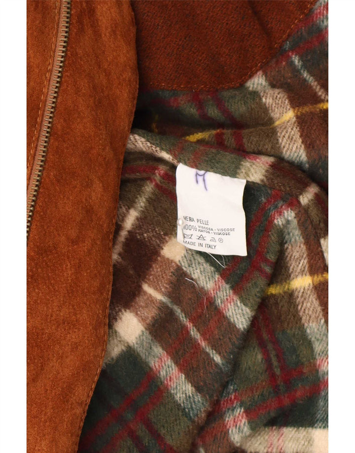 Vintage herre ruskindsoverfrakke IT 48 medium brunt læder