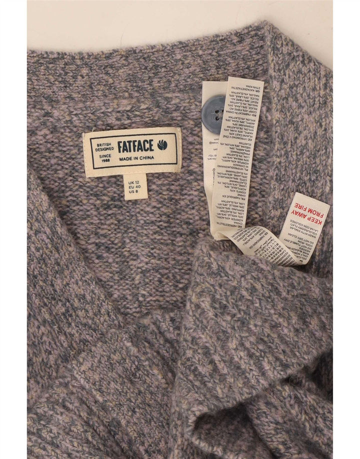 Fat Face Dame Cardigan Sweater UK 12 Medium Grå Akryl