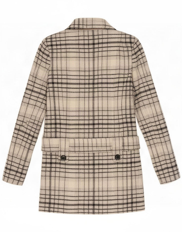 Jane Norman Dame Overfrakke UK 8 Small Grey Ternet Uld