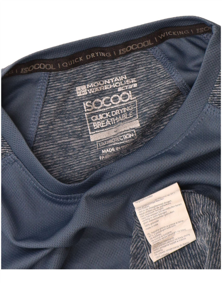Mountain Warehouse Herre Top Langærmet Medium Blue Colourblock Polyester