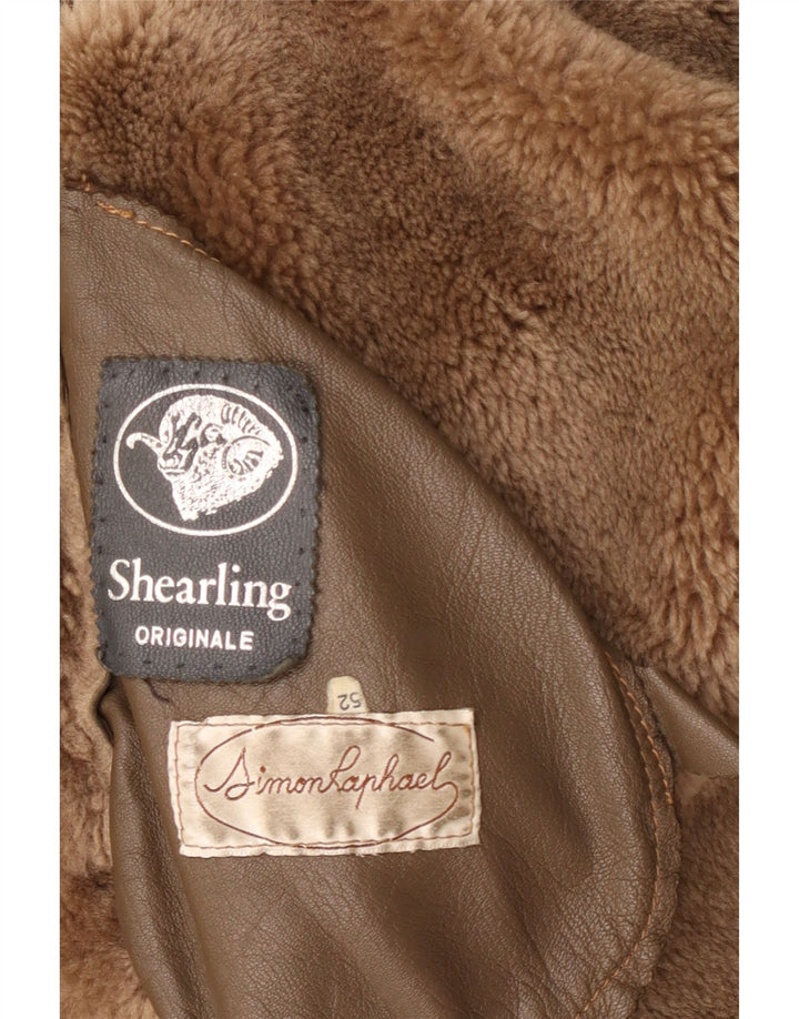 Vintage Herre Shearling Jacket IT 52 XL Beige Shearling