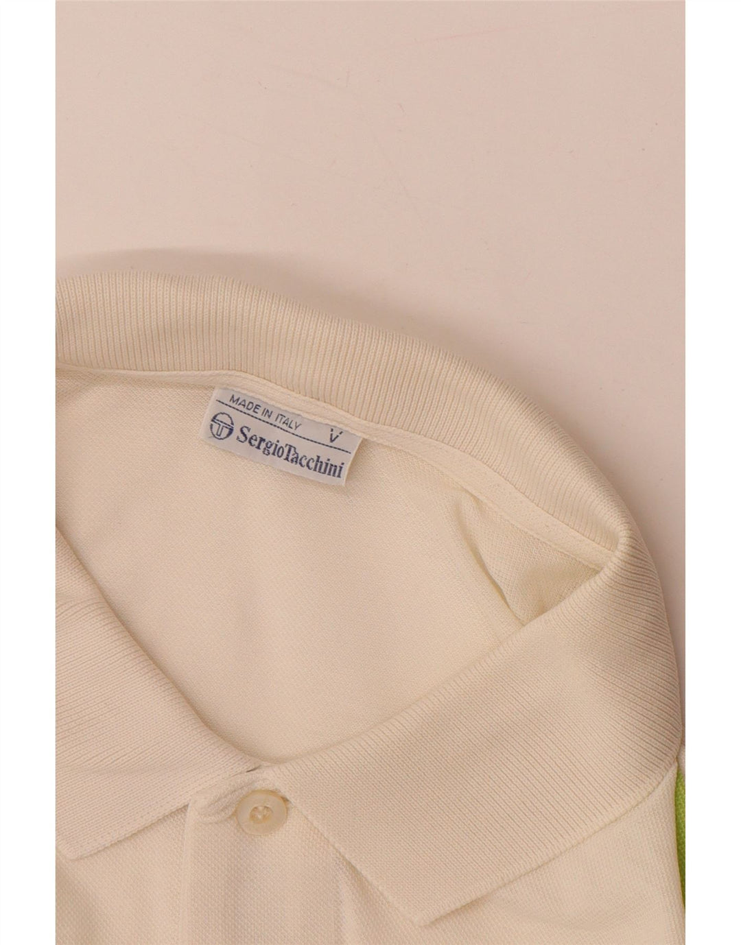 SERGIO TACCHINI Poloshirt til mænd EU 50 Medium Off White Geometrisk bomuld