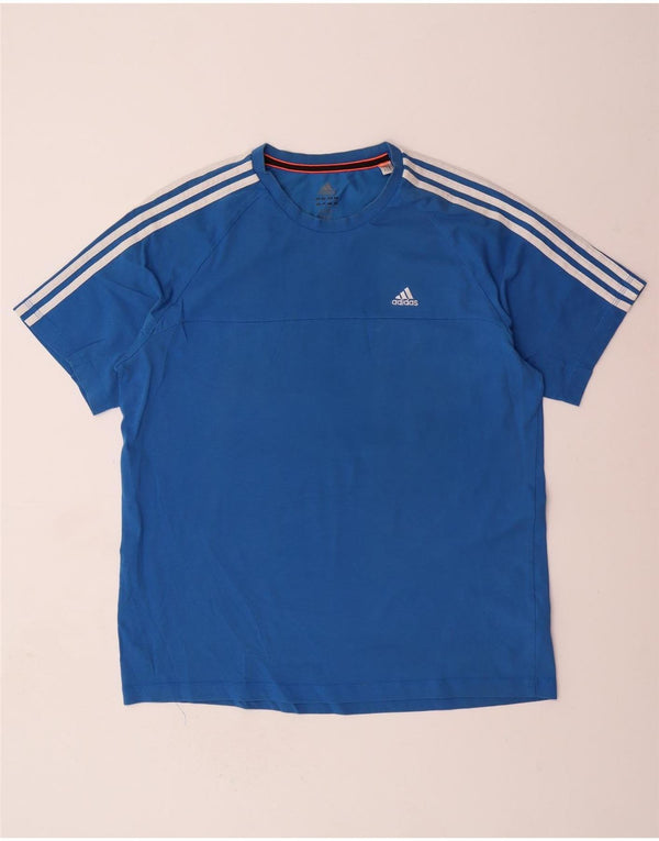 ADIDAS Herre Climalite T-Shirt Top Stor Blå Bomuld